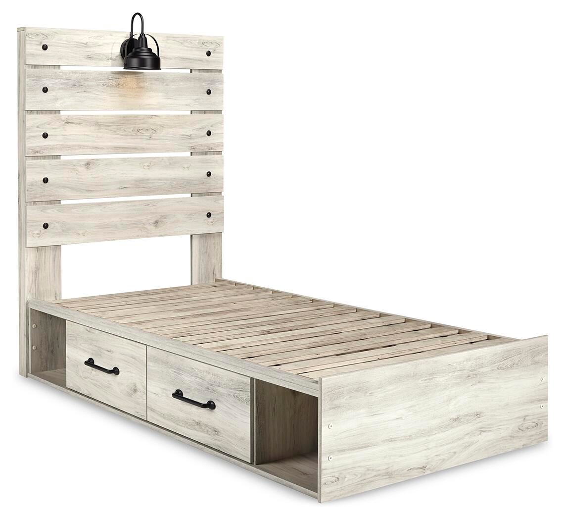 Cambeck Twin Panel Bed with Storage, Dresser, Mirror, Chest and 2 Nightstands