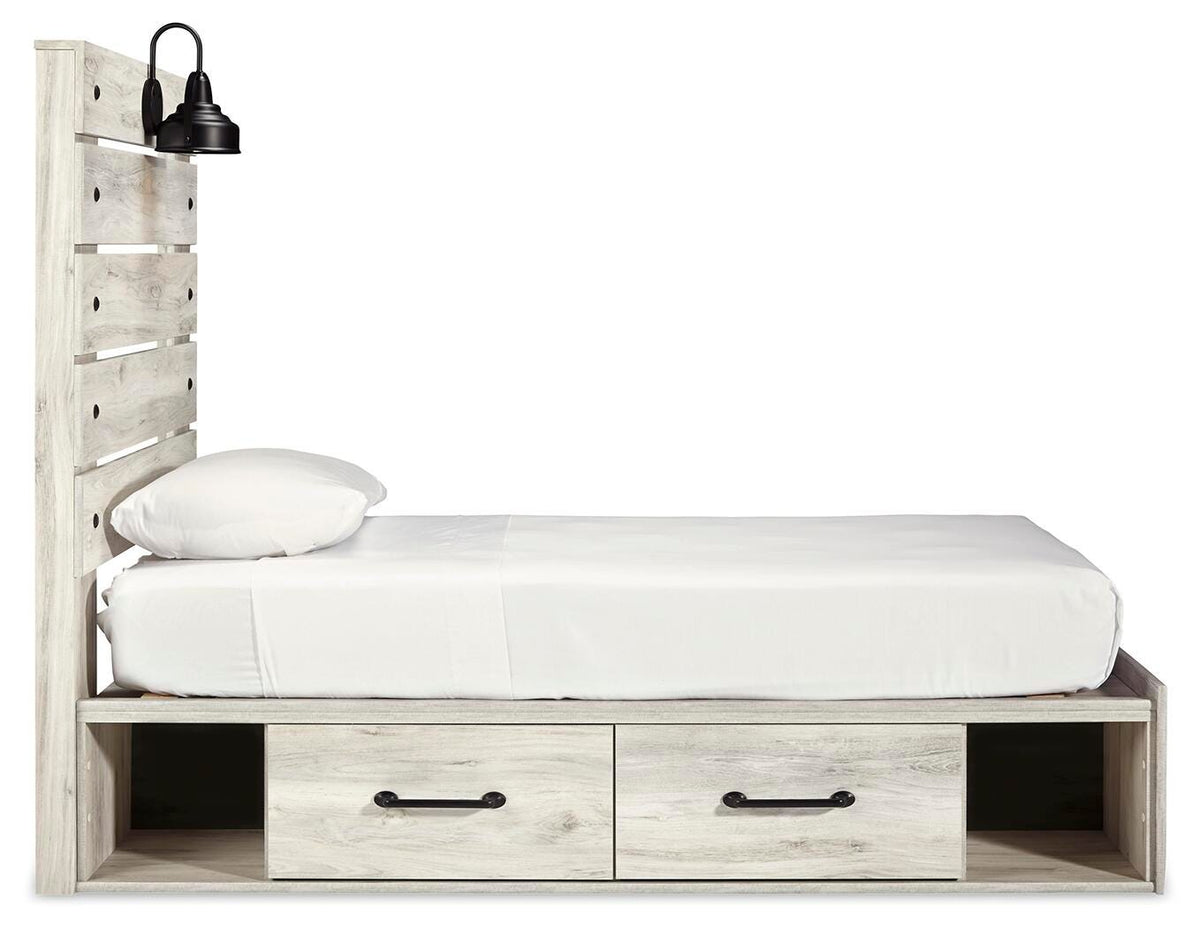 Cambeck Twin Panel Bed with Storage, Dresser, Mirror, Chest and 2 Nightstands