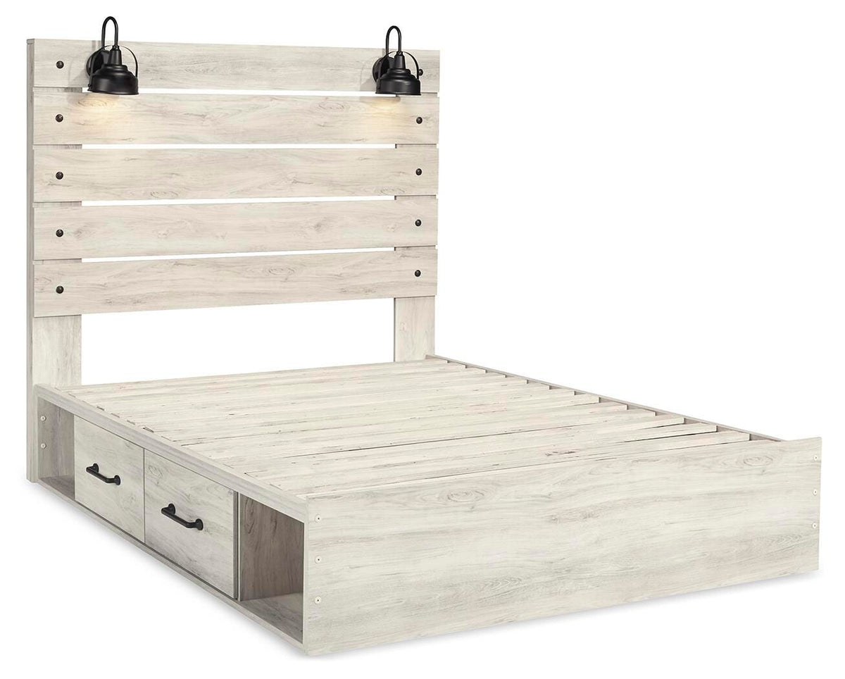 Cambeck Queen Panel Bed with Storage, Dresser, Mirror and Nightstand