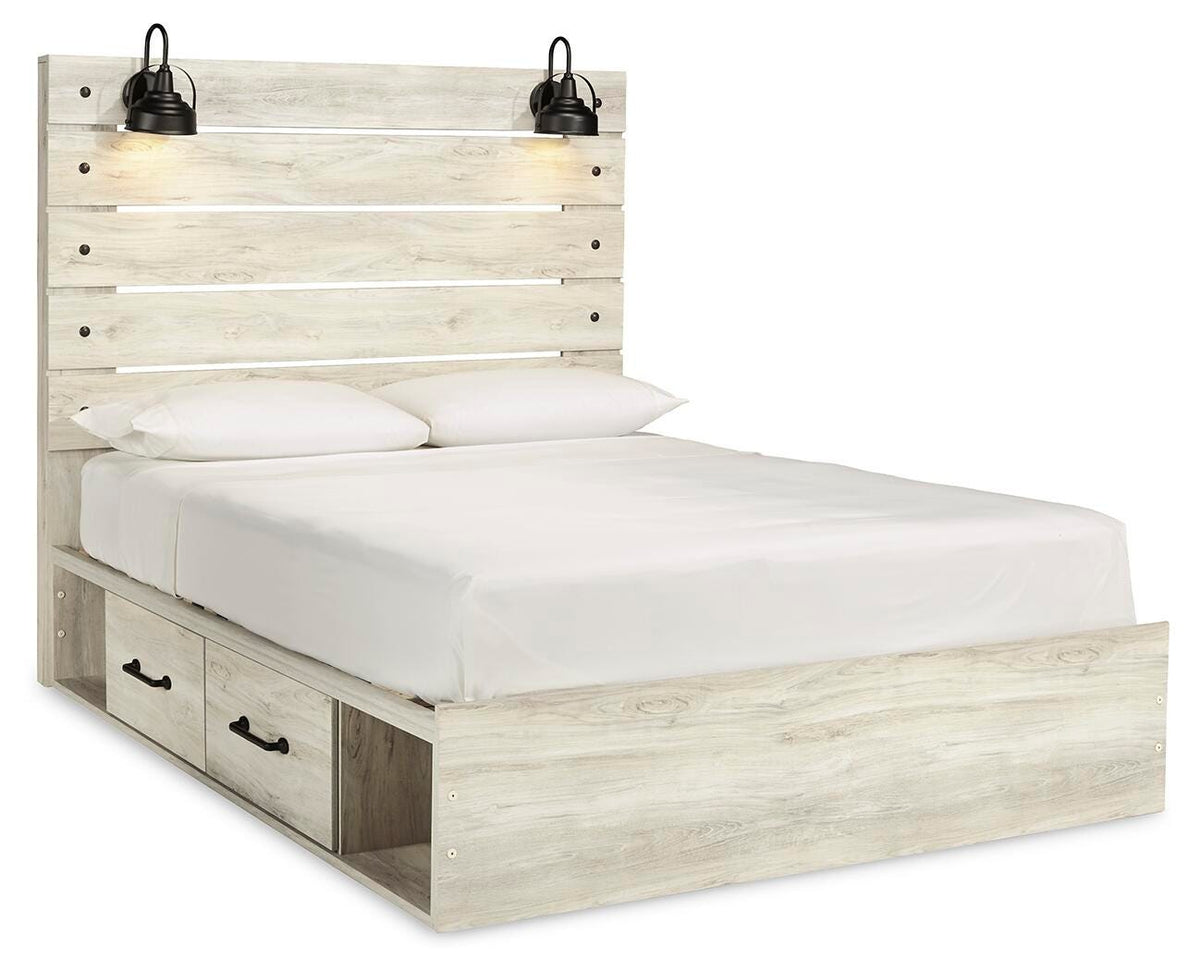 Cambeck Queen Panel Bed with Storage, Chest and Nightstand
