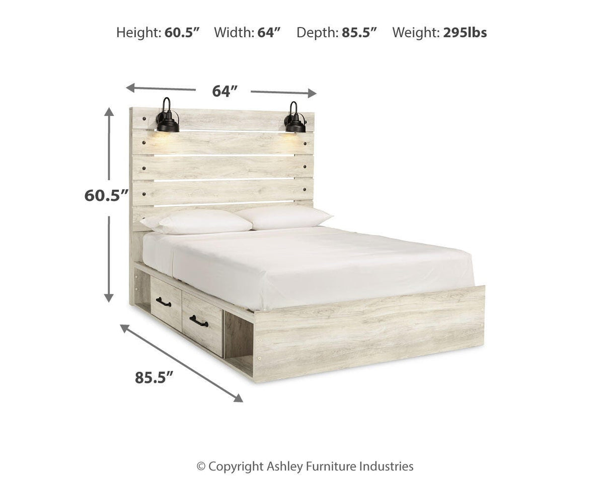 Cambeck Queen Panel Bed with Storage, Chest and Nightstand