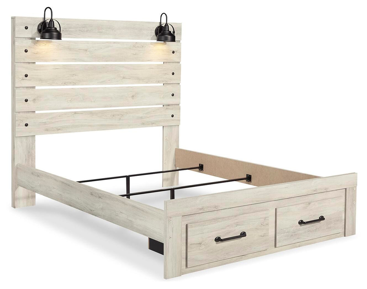 Cambeck Queen Panel Storage Bed, Dresser, Mirror and Nightstand
