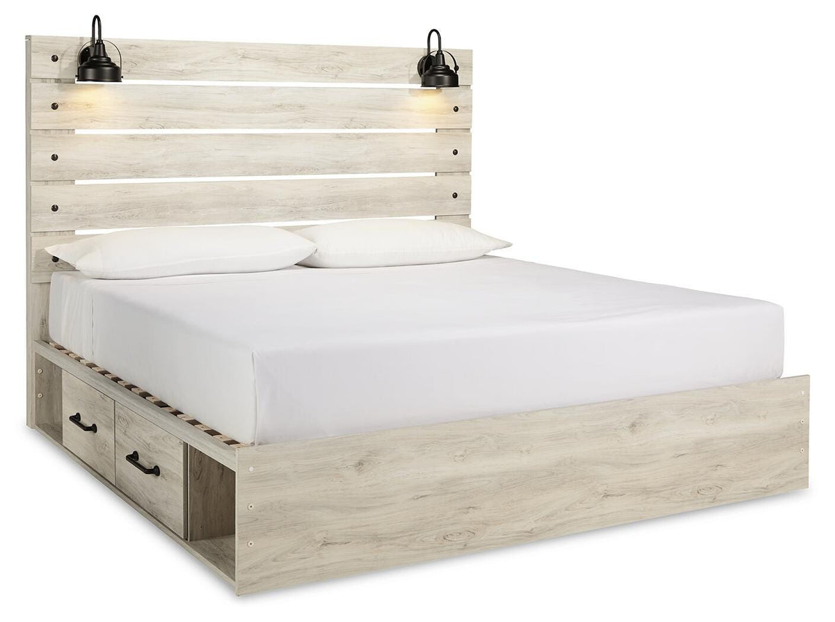 Cambeck King Panel Bed with Storage, Dresser, Mirror, Chest and 2 Nightstands