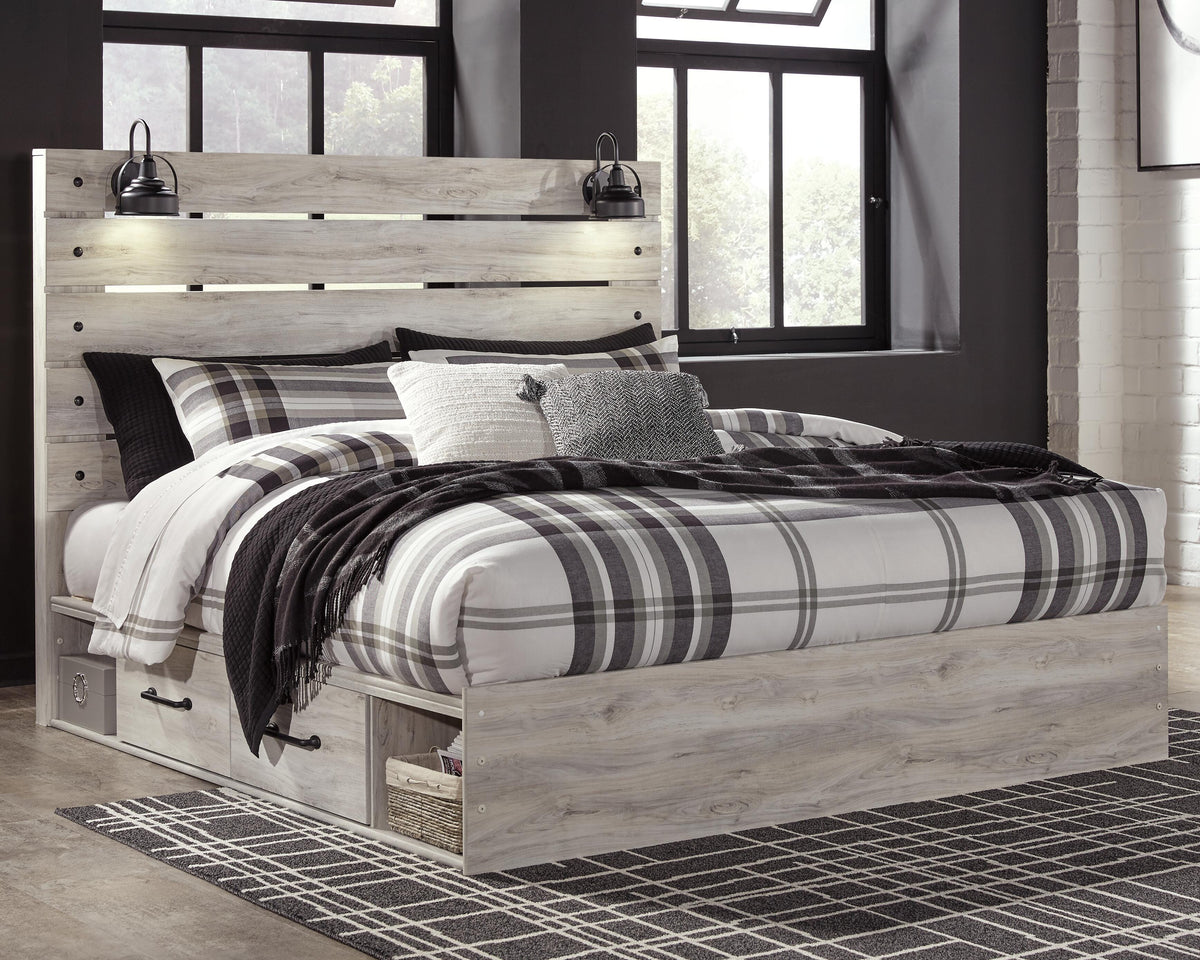 Cambeck King Panel Bed with Storage, Dresser, Mirror, Chest and 2 Nightstands