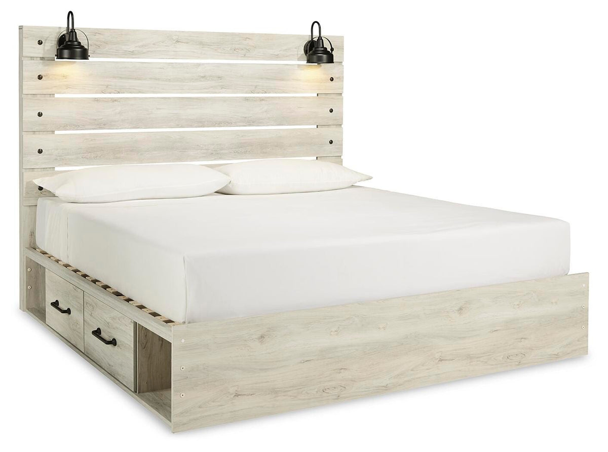 Cambeck King Panel Bed with Storage, Dresser, Mirror and Chest