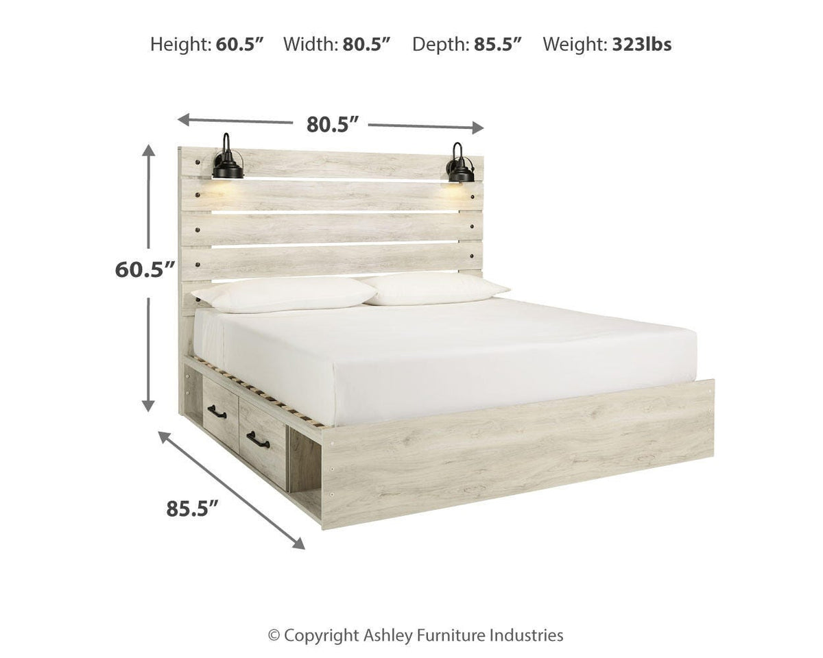 Cambeck King Panel Bed with Storage, Dresser, Mirror, Chest and 2 Nightstands
