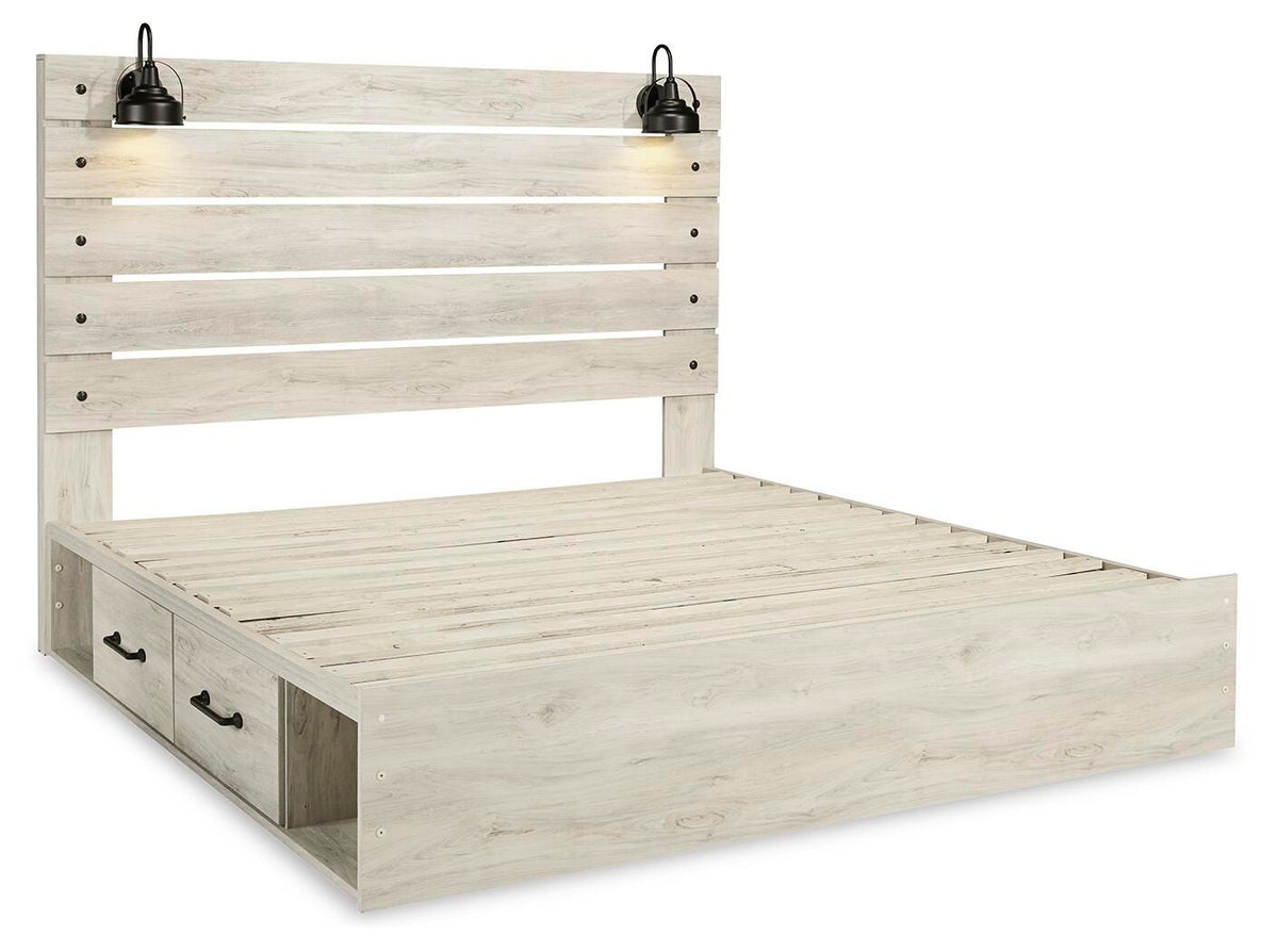 Cambeck King Panel Bed with 4 Storage Drawers