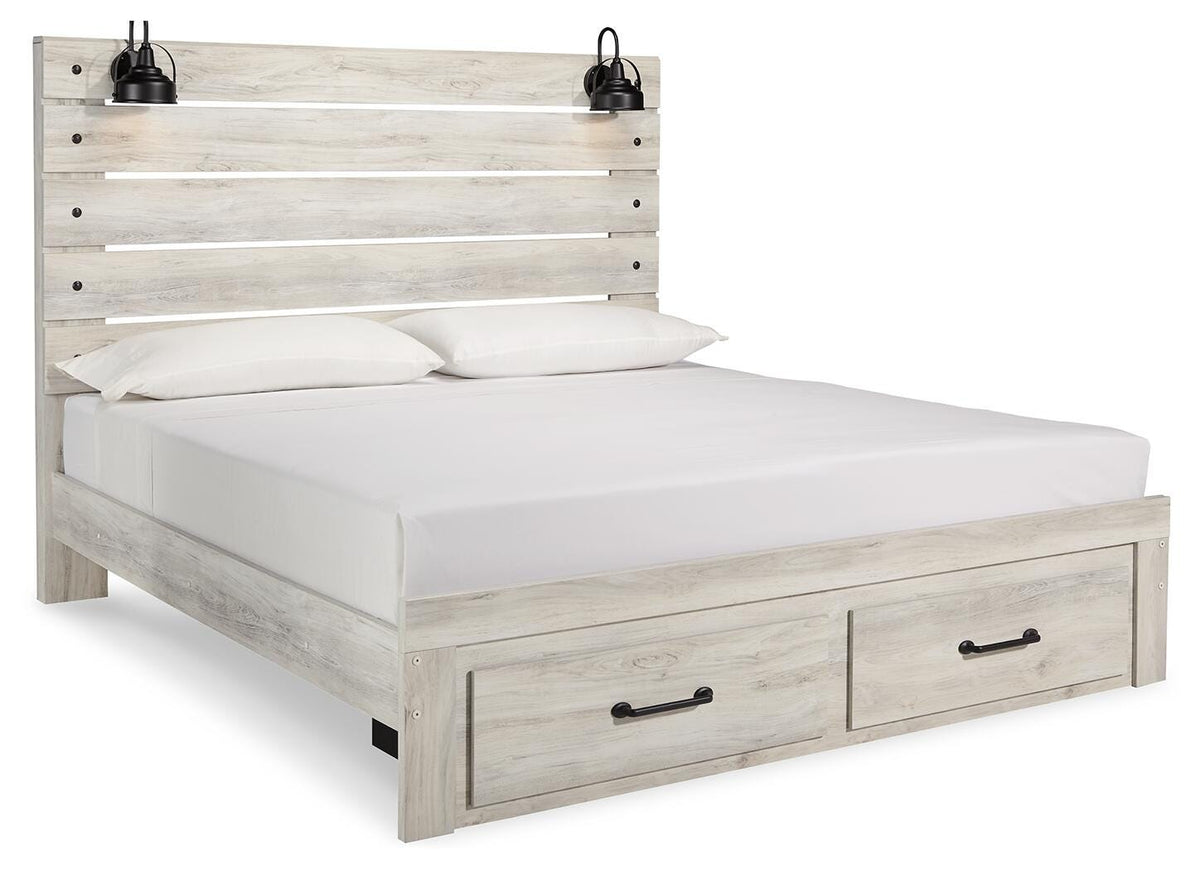 Cambeck King Panel Storage Bed, Dresser, Mirror and Nightstand