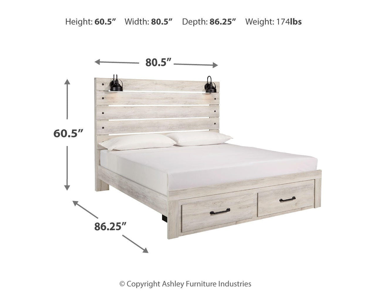 Cambeck King Storage Bed, 2 Dressers, Mirror, and 2 Nightstands