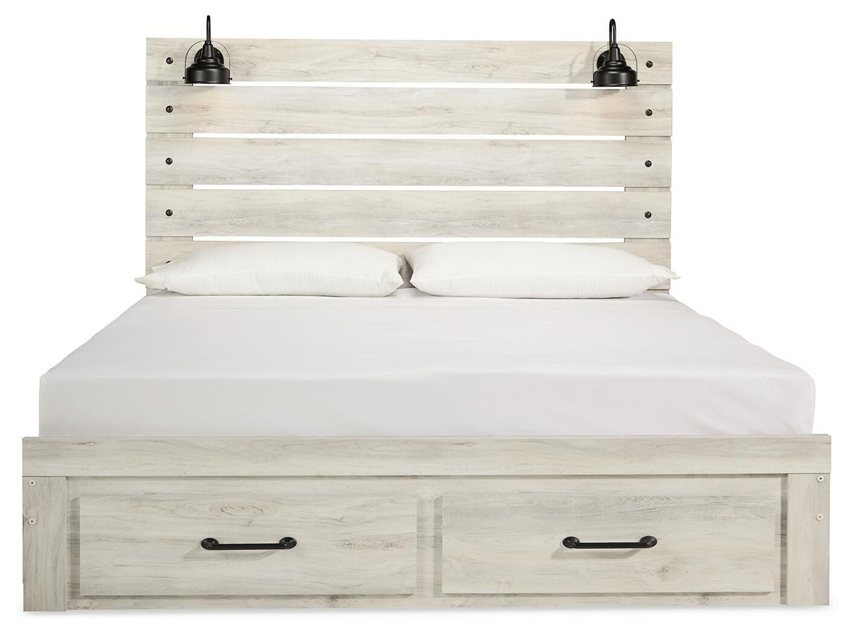 Cambeck King Storage Bed, 2 Dressers, Mirror, and 2 Nightstands
