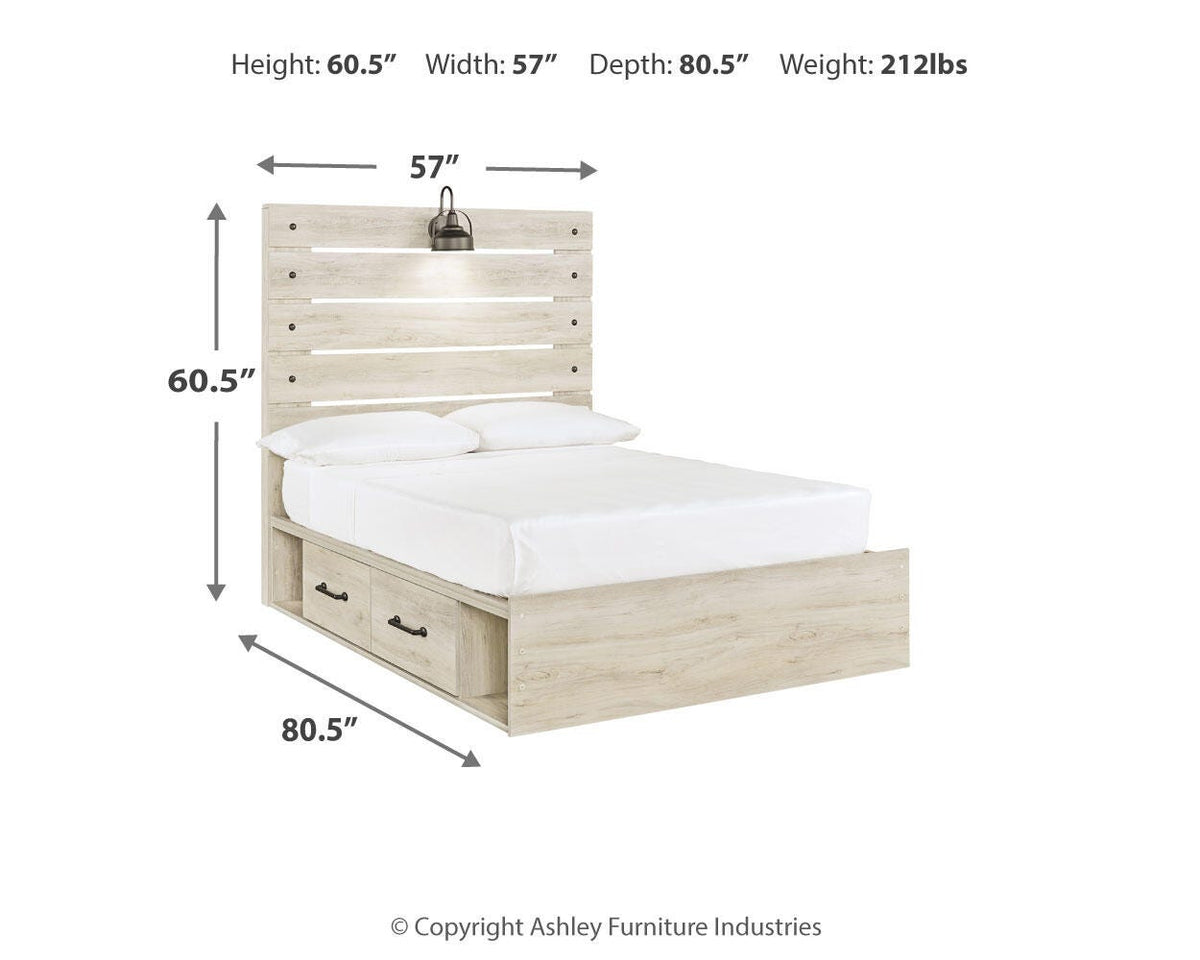 Cambeck Full Panel Storage Bed, Dresser, Mirror and Nightstand