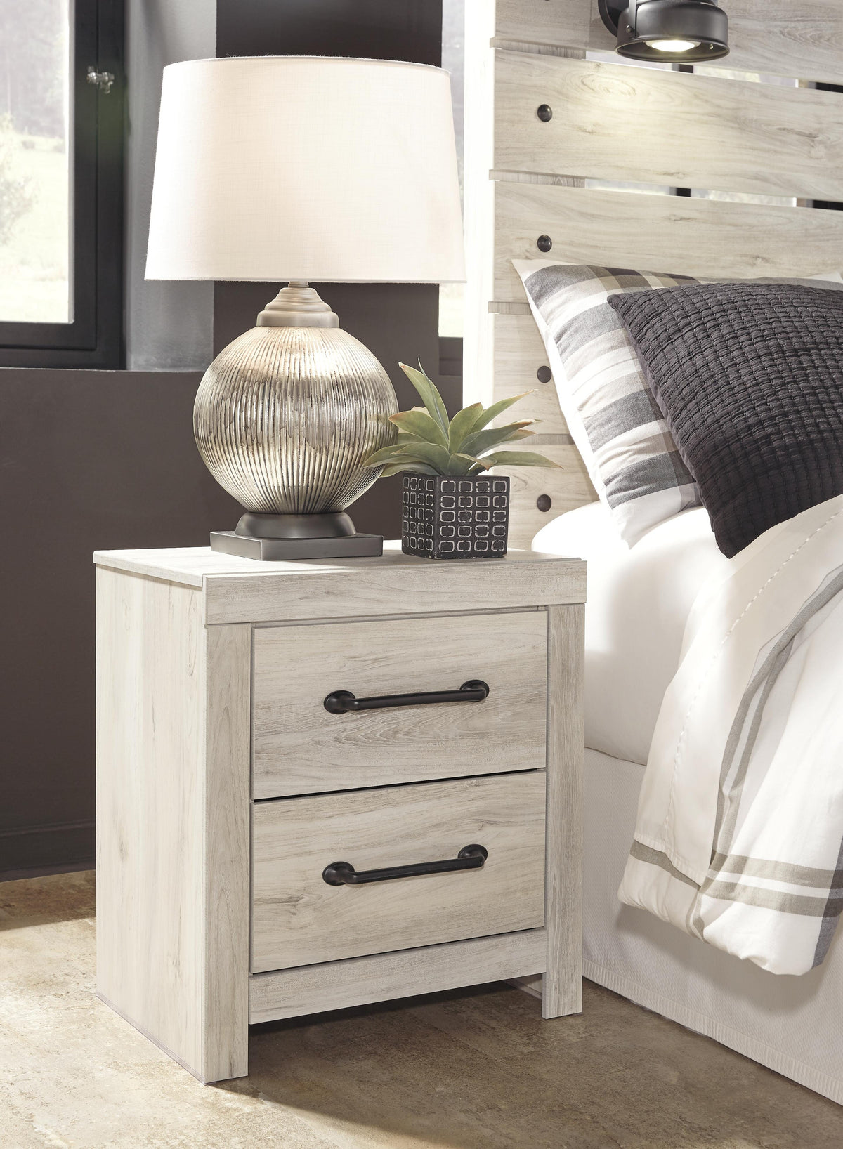 Cambeck King Panel Storage Bed. Dresser and Nightstand