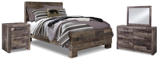 Derekson Full Panel Bed, Dresser, Mirror and Nightstand