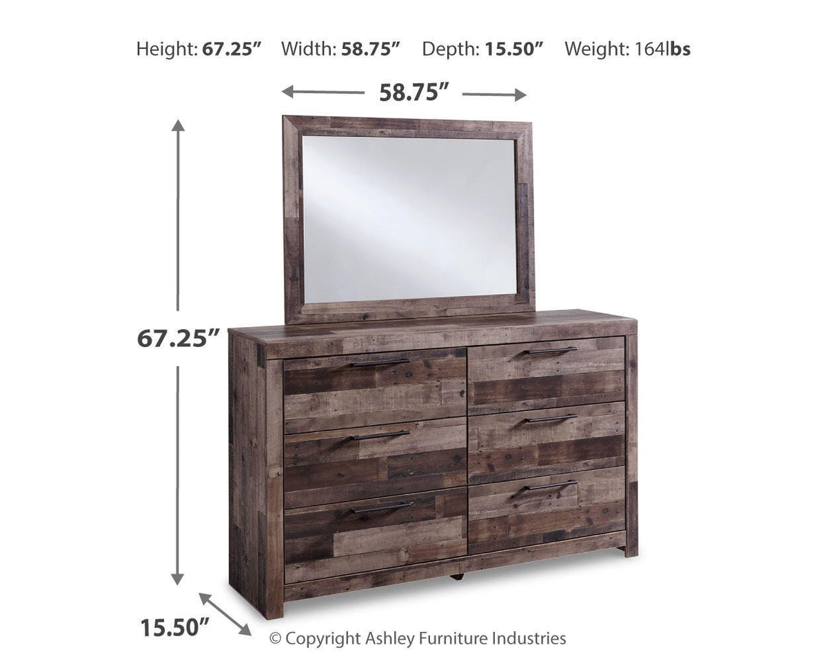 Derekson Twin Panel Bed, Dresser and Mirror