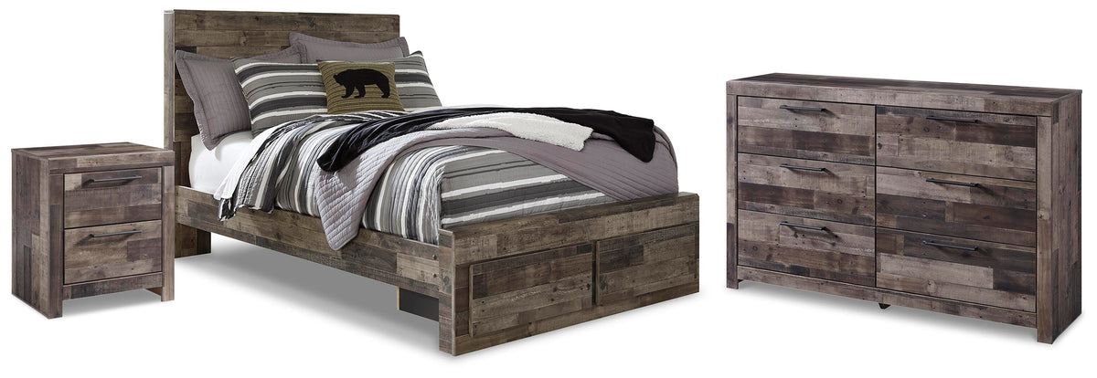 Derekson Full Storage Bed, Dresser and Nightstand