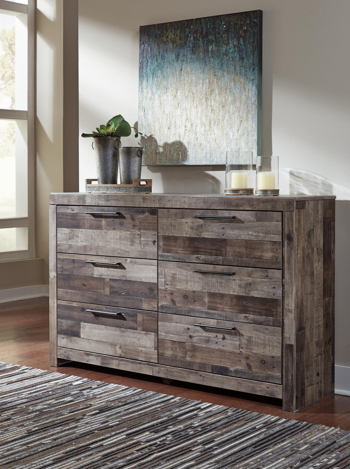 Derekson King Storage Bed, Dresser, Chest and 2 Nightstands