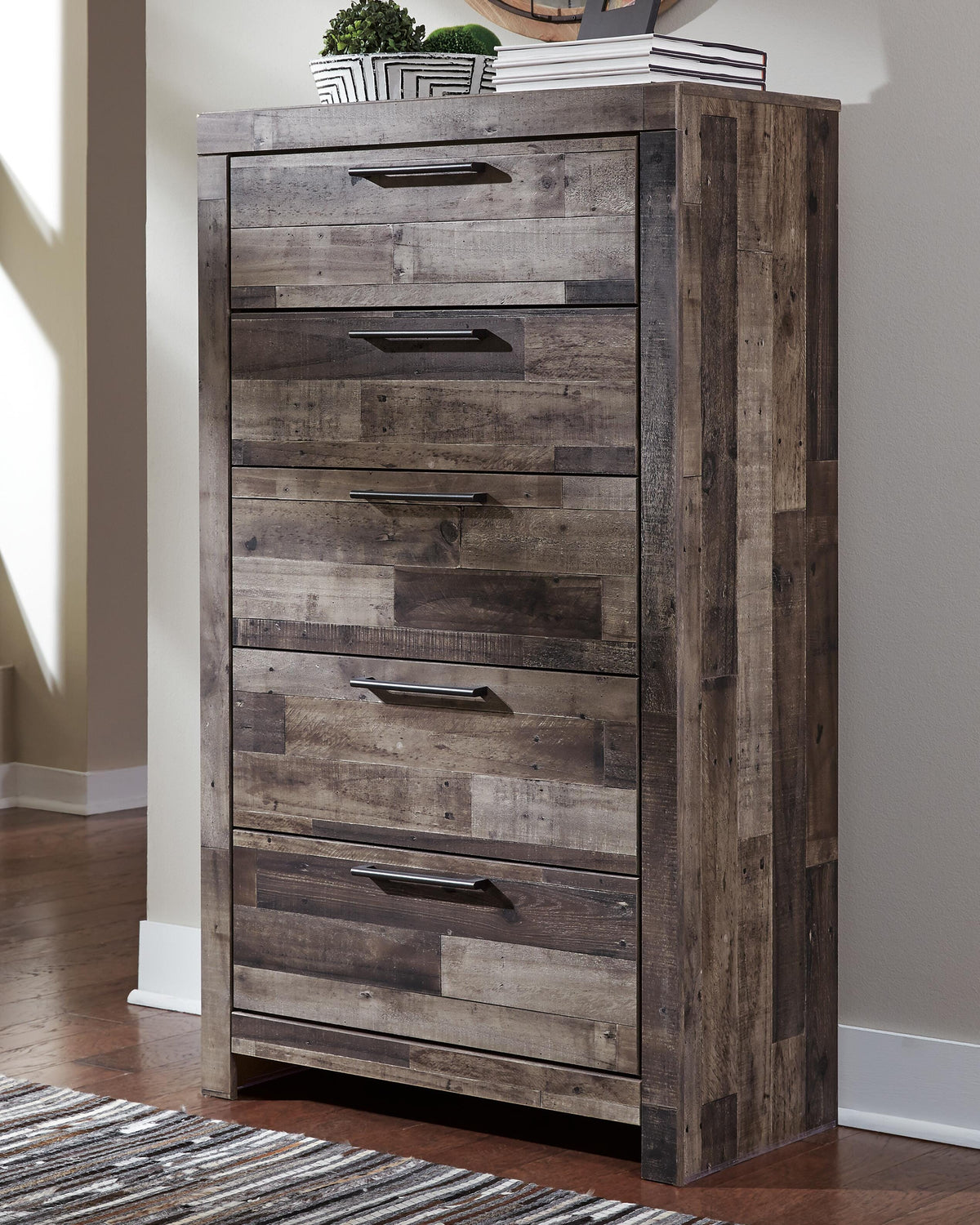 Derekson Full Panel Headboard, Chest and Nightstand