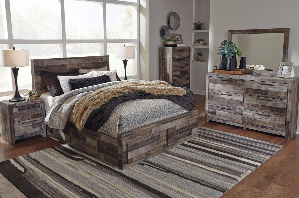 Derekson Queen Panel Bed with 4 Storage Drawers
