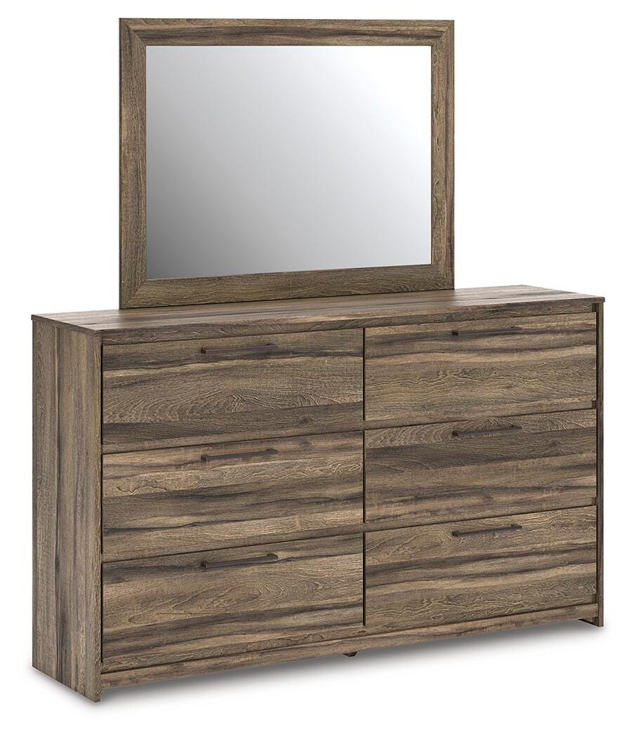 Elbrim King Panel Bed, Dresser, Mirror and Nightstand