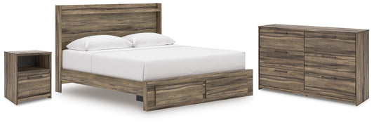 Elbrim King Panel Storage Bed, Dresser and Nightstand