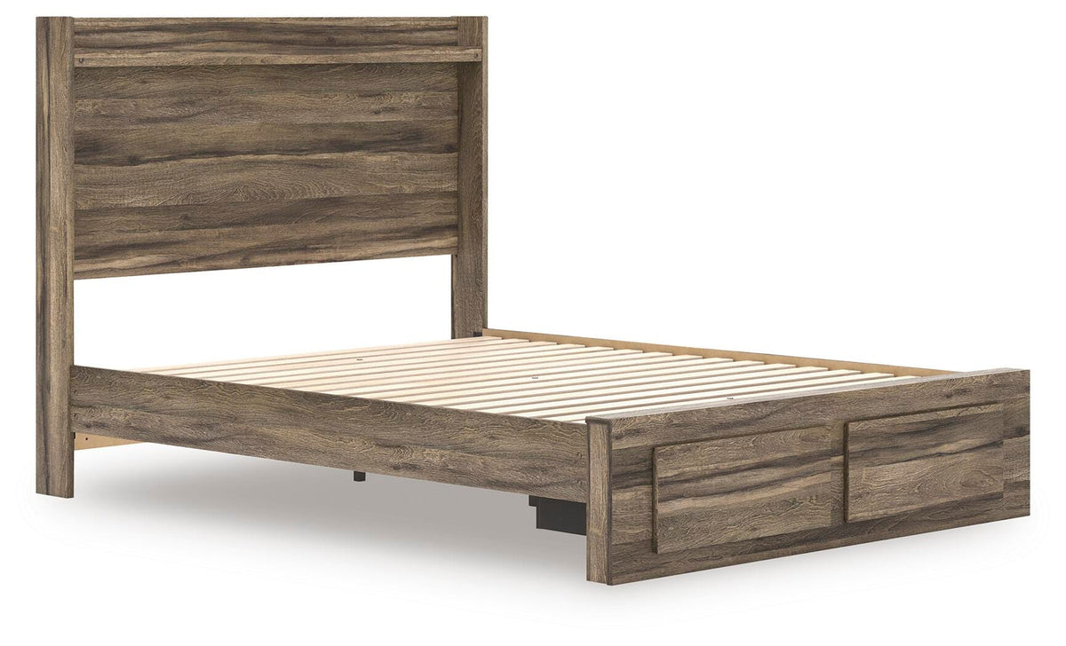 Elbrim Queen Panel Storage Bed, Dresser, Mirror and Nightstand