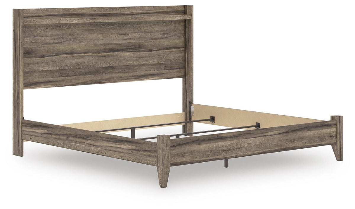Elbrim King Panel Bed, Dresser, Mirror and Nightstand