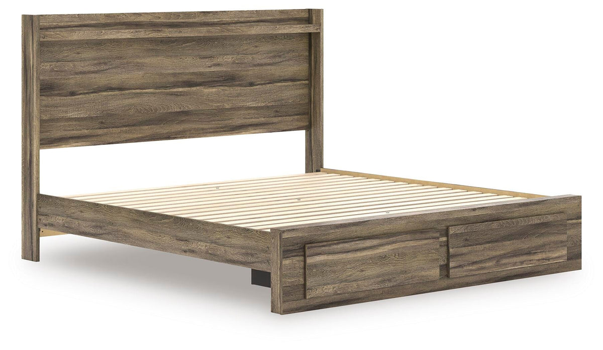Elbrim King Panel Storage Bed, Dresser and Nightstand