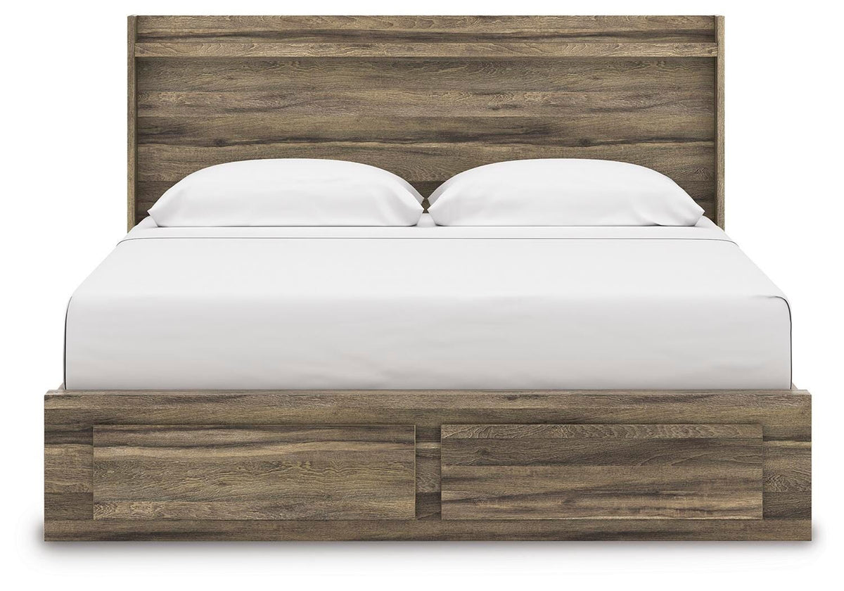 Elbrim King Panel Storage Bed, Dresser and Nightstand