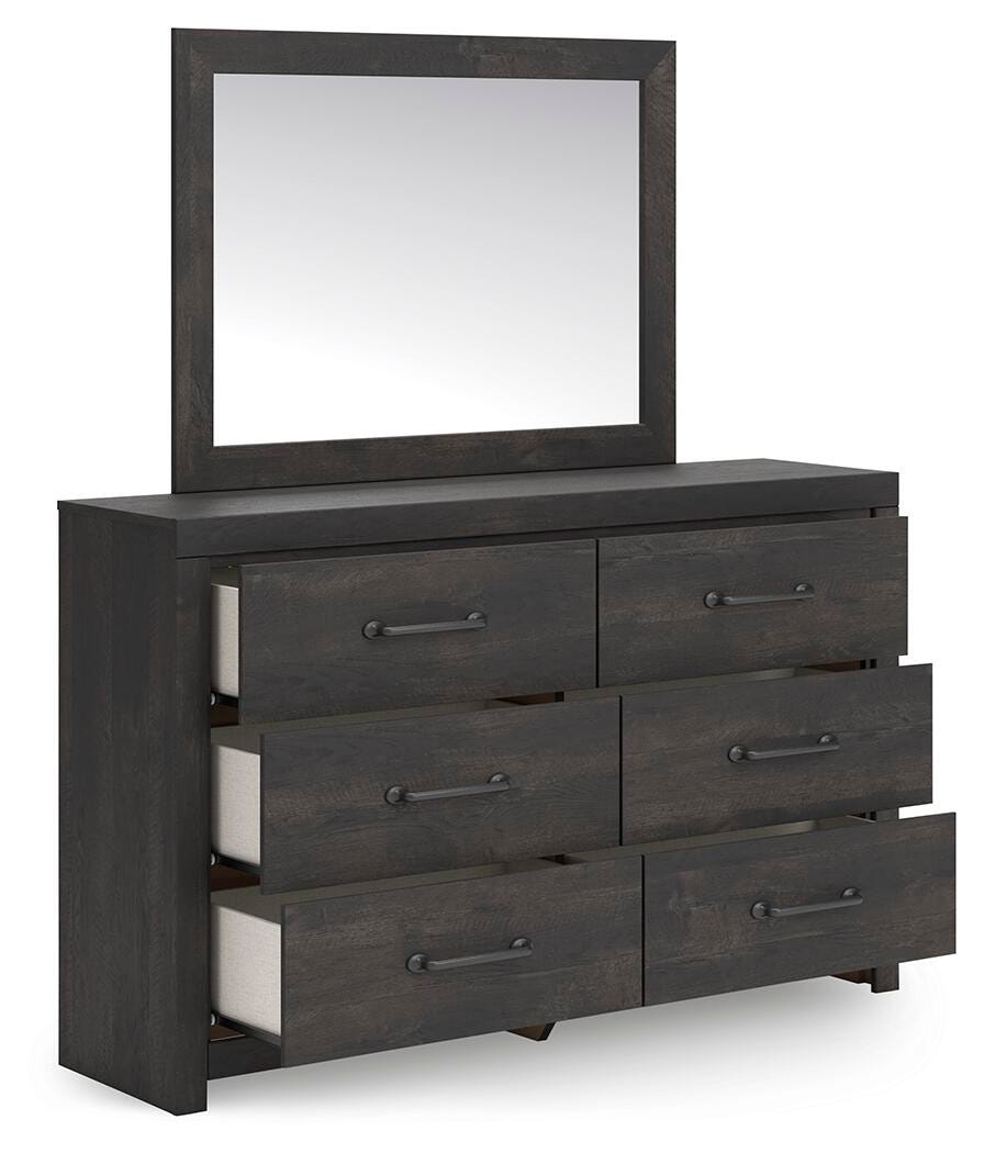 Hollivern Queen Panel Bed, Dresser, Mirror and Nightstand