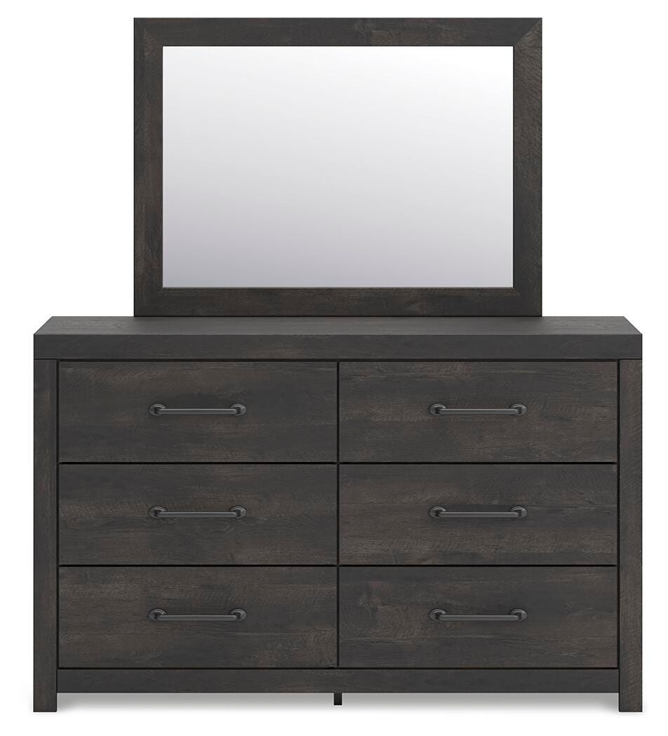 Hollivern Queen Panel Bed, Dresser, Mirror and Nightstand