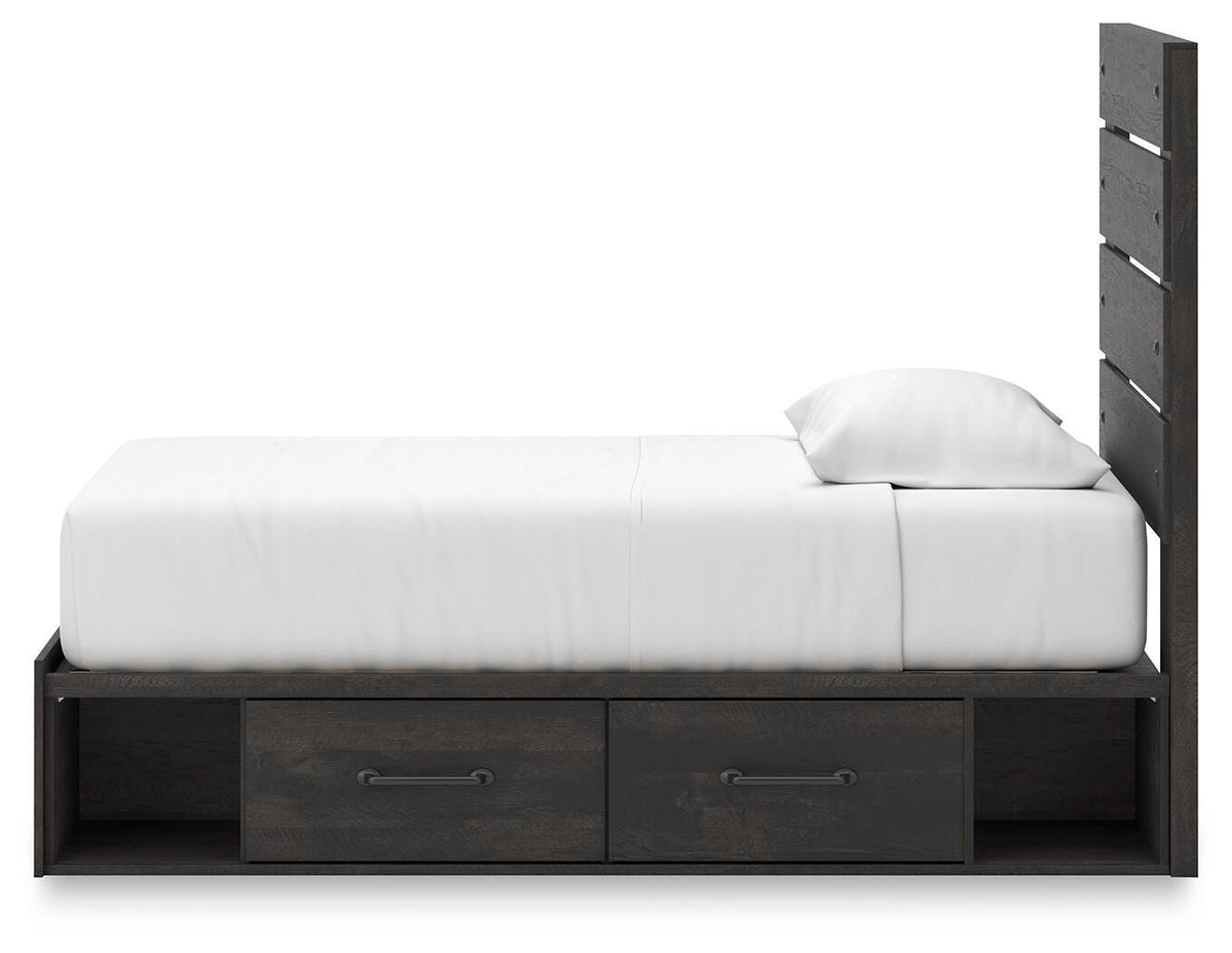Hollivern Twin Panel Bed with Storage