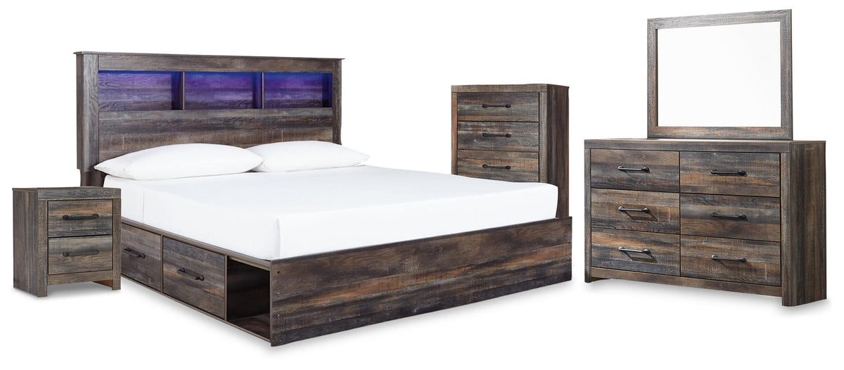 Drystan King Storage Bed, Dresser, Mirror, Chest and Nightstand