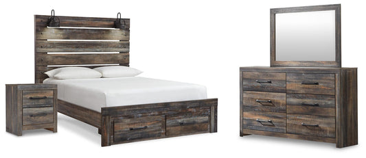 Drystan Queen Panel Storage Bed, Dresser, Mirror and Nightstand