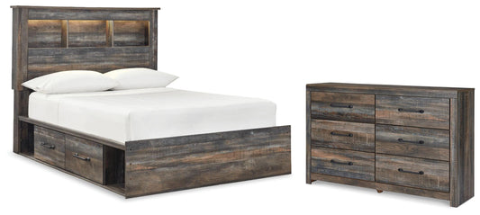 Drystan Full Bookcase Storage Bed and Dresser