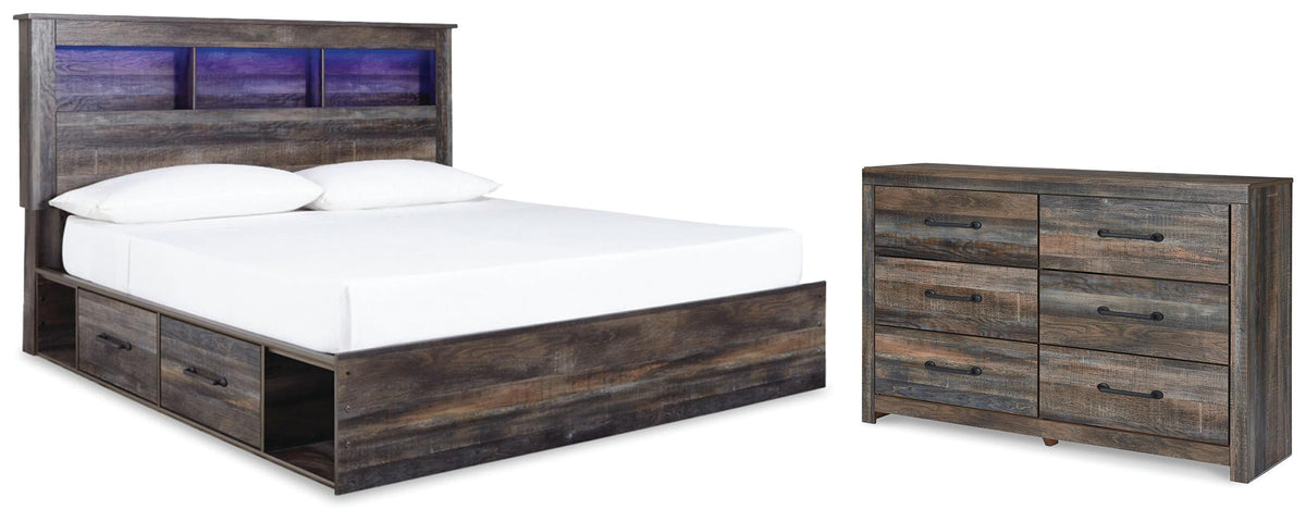 Drystan King Bookcase Storage Bed and Dresser