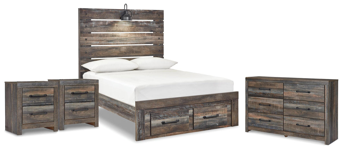 Drystan Full Storage Bed, Dresser and 2 Nightstands