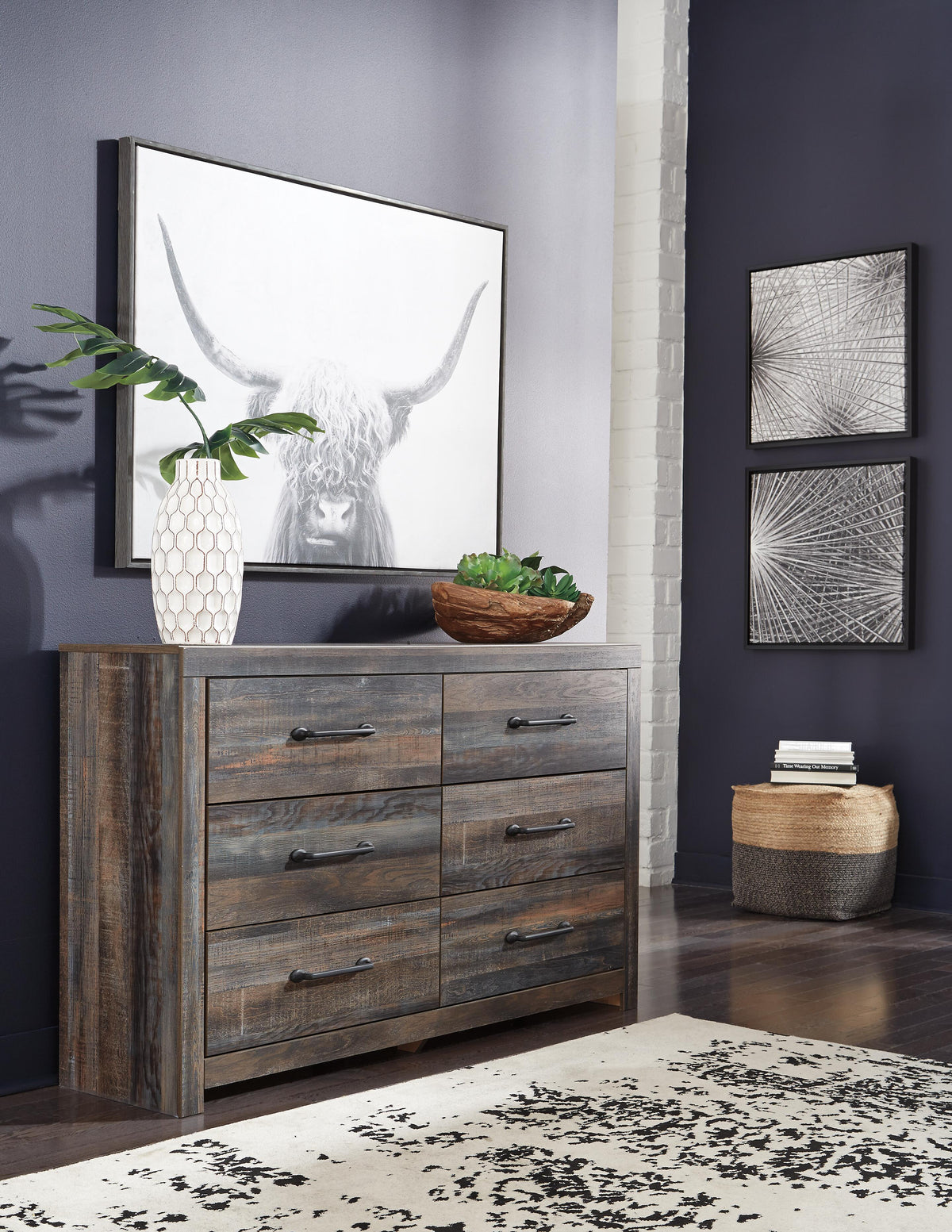 Drystan Queen Bookcase Bed, Dresser and Chest