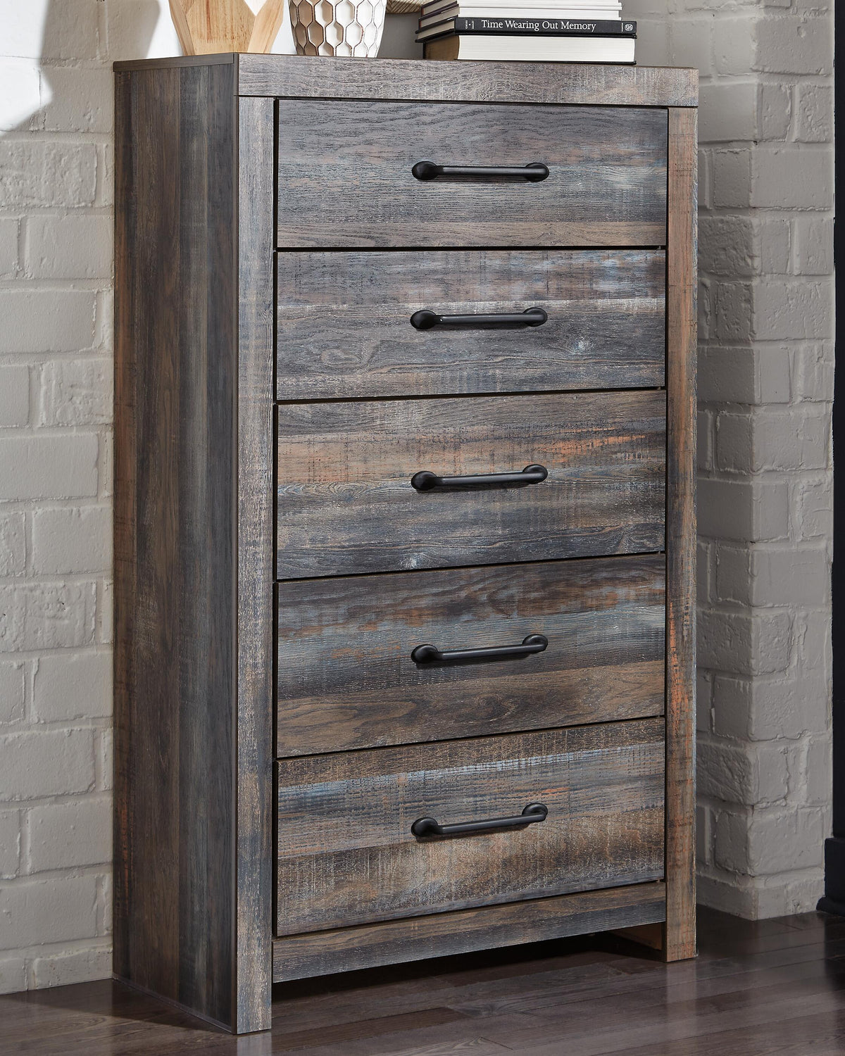 Drystan King Bookcase Storage Bed, Dresser, Mirror, Chest and 2 Nightstands