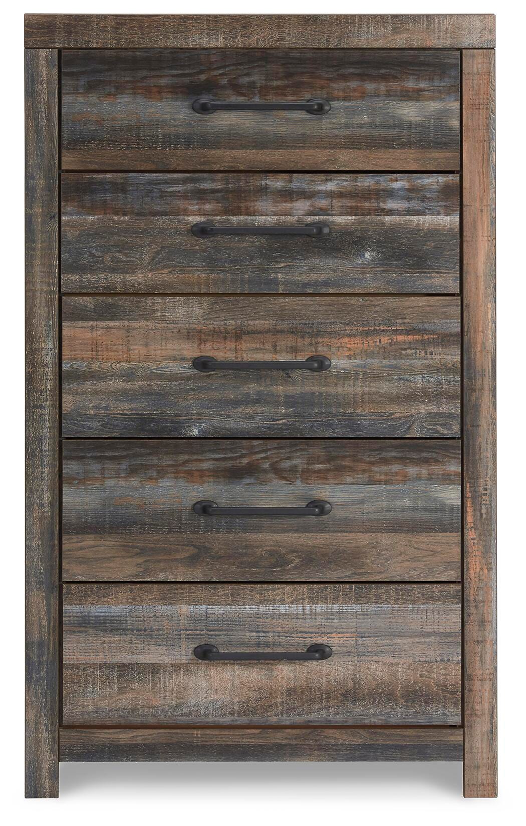 Drystan Queen Bookcase Storage Bed, Dresser, Mirror, Chest and 2 Nightstands