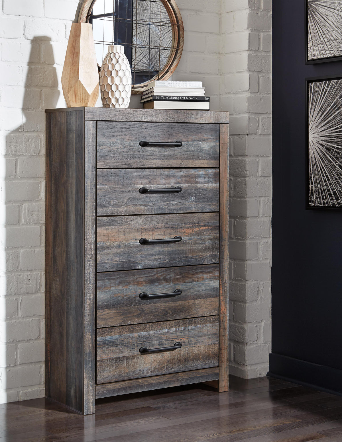 Drystan King Storage Bed, Dresser, Mirror, Chest and Nightstand