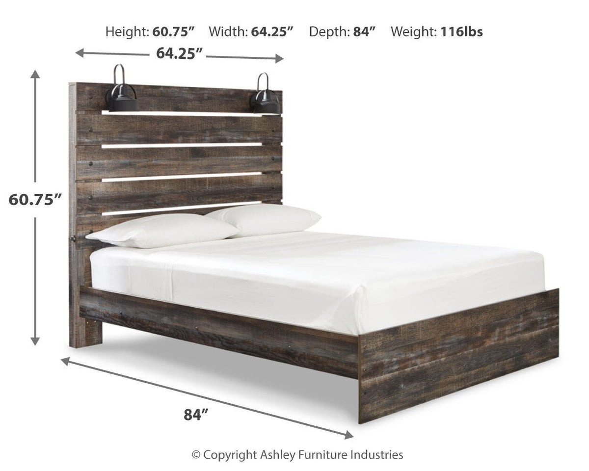 Drystan Queen Panel Bed, Dresser, Mirror, Chest and Nightstand