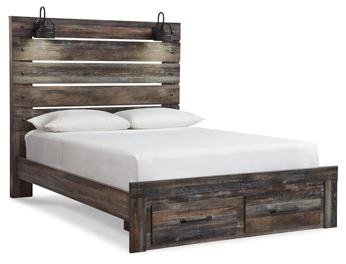 Drystan Queen Panel Storage Bed, Dresser, Mirror and Nightstand