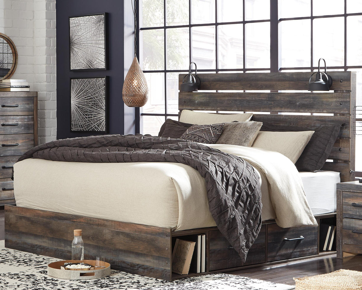 Drystan King Panel Storage Bed and 2 Nightstands