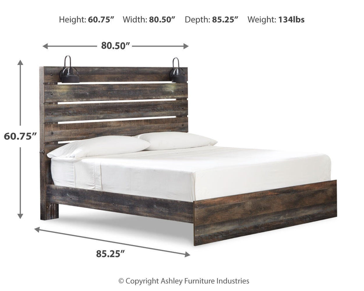 Drystan King Panel Bed, Dresser and Mirror