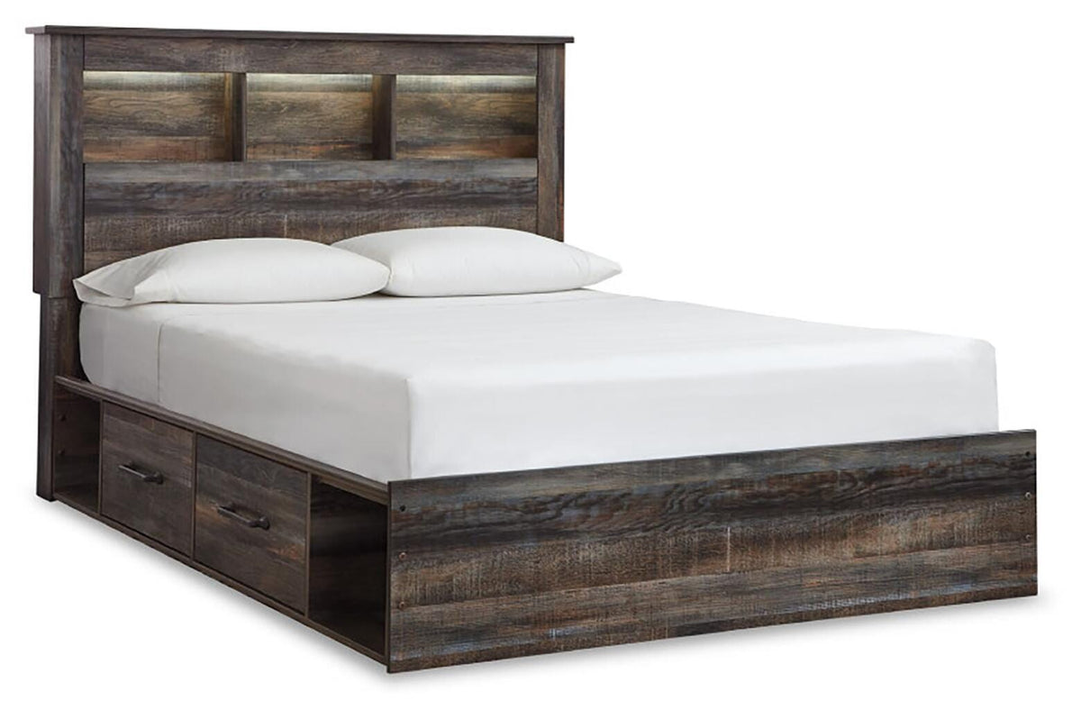 Drystan Queen Bookcase Storage Bed, Dresser, Mirror, Chest and Nightstand