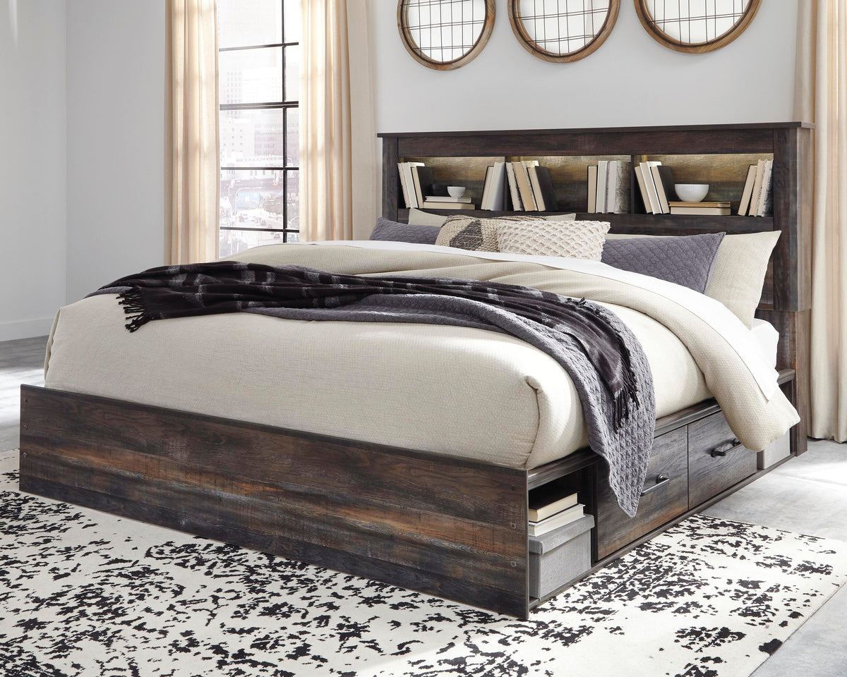 Drystan King Bookcase Bed with 2 Storage Drawers