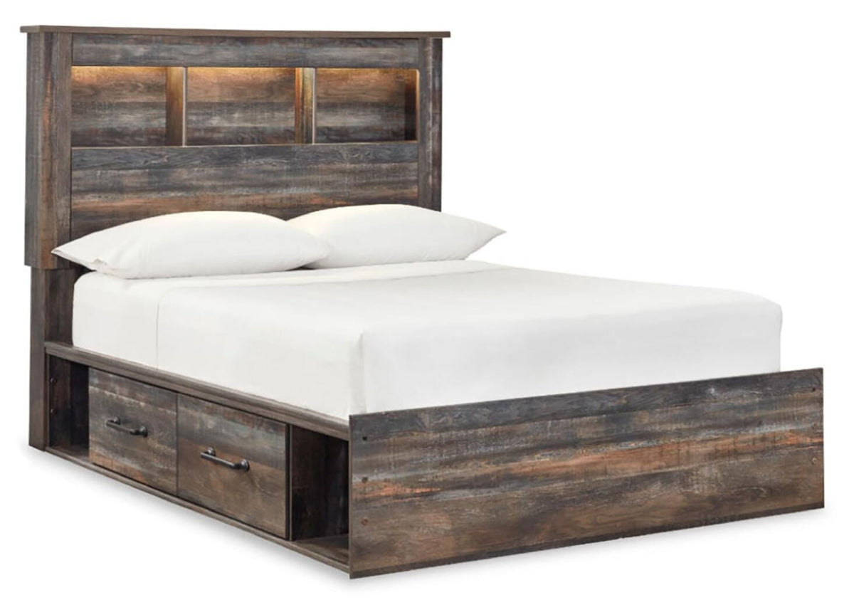 Drystan Full Bookcase Bed, Dresser, Mirror, Chest and Nightstand
