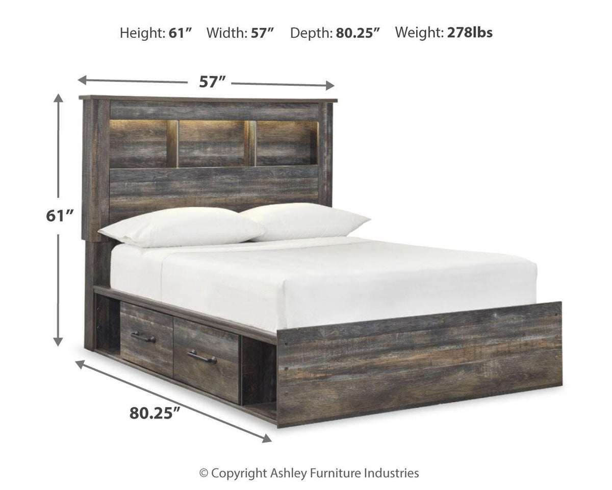 Drystan Full Bookcase Bed with 4 Storage Drawers