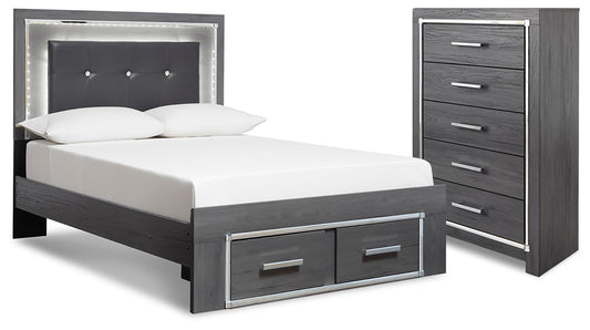 Lodanna Full Upholstered Panel Storage Bed and Chest