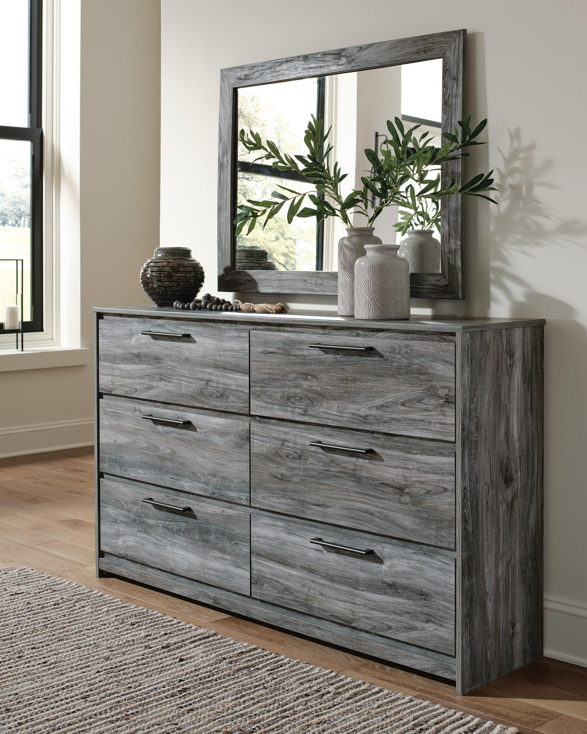 Baystorm Full Storage Bed, Dresser, Mirror and Nightstand
